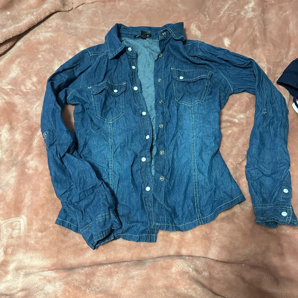 Denim button up